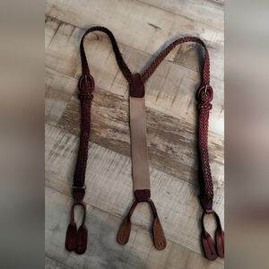 Classic Brown Braided Suspenders